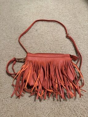 Fringe Crossbody Bag in Orange - Women's Shoulder Bag